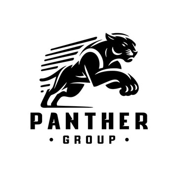 Black phanter logo design stock vector. Phanter logo vector