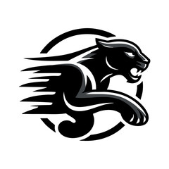 Black phanter logo design stock vector. Phanter logo vector