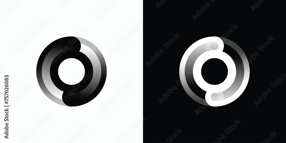Poster Vector logo design in the shape of an infinity circle with a three-dimensional effect in a modern, simple, clean and abstract style.