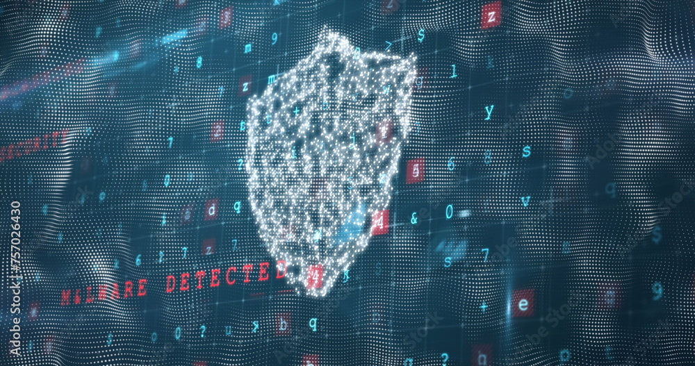 Poster image of padlock over data processing