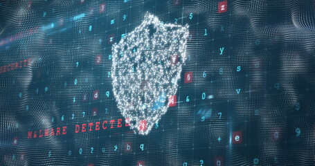 Image of padlock over data processing