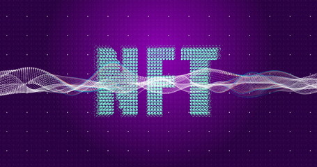 Image of nft text over shapes