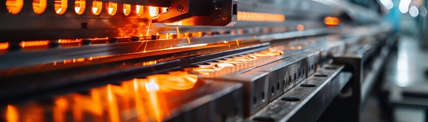 Fototapeta premium Detailed view of metal pressing process