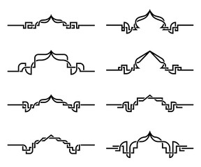 Modern Cultural Intertwined Arabic Divider Element Collection Set.