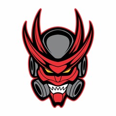 mecha demon head logo