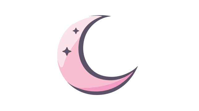 Editable Vector of Half Moon. Good for sticker icon