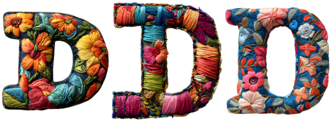 Artistic Embroidery Stitches for Letter D
