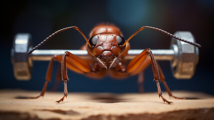 An ant in a close-up - obrazy, fototapety, plakaty