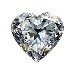 Diamond heart isolated on a transparent background.