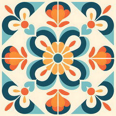 Retro vintage seamless tile pattern. Abstract modern geometric Trendy background in 70s style