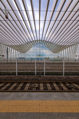 View of the train station in Reggio Emilia, Emilia Romagna, Italy - 757032444