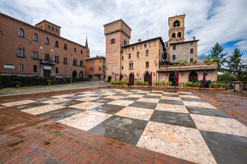 View of the medieval town of Castelvetro di Modena, Emilia Romagna, Italy - obrazy, fototapety, plakaty