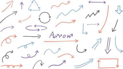 手描 手書きの矢印 イラストセット