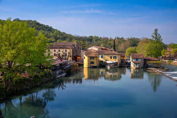 The beautiful village of Borghetto near Valeggio sul Mincio. Province of Verona, Veneto, Italy - 757033277