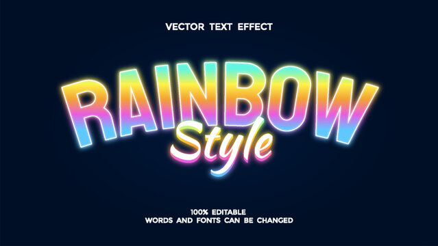 rainbow editable text effect