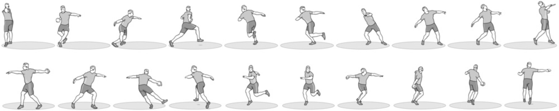 Illustration Discus Technique / Track and Field / Diskus / LeichtathletikDiskus