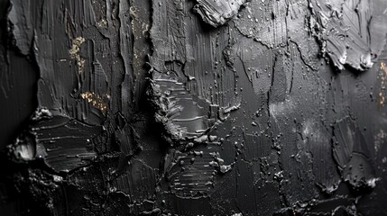 Close-up of black textured paint with water droplets.