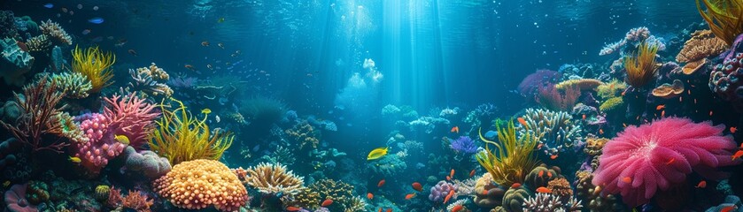 Fototapeta na wymiar Mysteries of the deep coral kingdoms