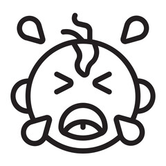 baby cry line icon