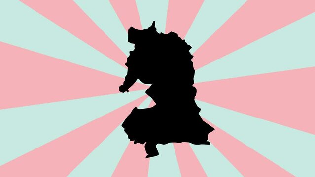 Map of Oujda in Morocco with rotating background