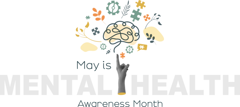 May is Mental Health Awareness Month banner. - Powered by Adobe