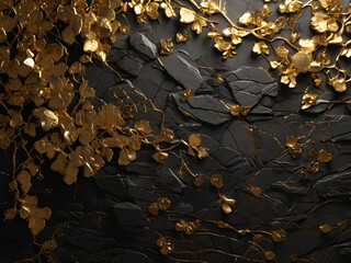 Dark marble black marble stone background tiles stone gold silver.