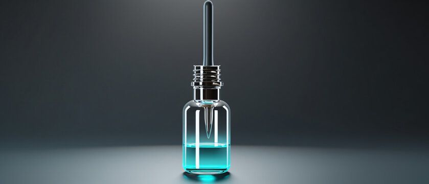 Dropper serum Bottle with Glass Pipette with blank lab