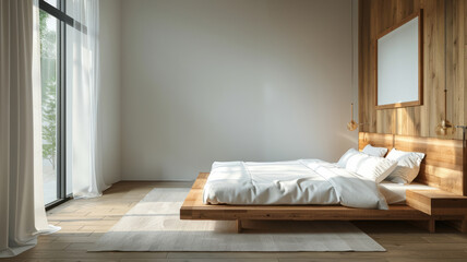 Fototapeta na wymiar Modern bedroom with natural light