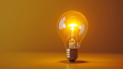 A yellow light bulb