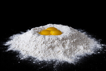 Egg yolks in flour