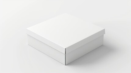 Fototapeta premium White Product Cardboard Package Box. Illustration Isolated On White Background. Mock Up Template Ready For Your Design