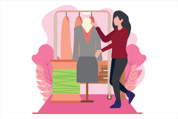 Fashion Designer Flat Design Illustration