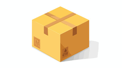 Cybonixxa Isometric closed cardboard box of rectangular shape