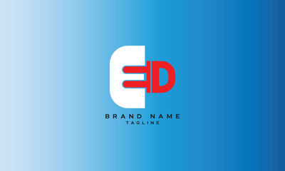 ED PLUG, DE PLUG, Abstract initial monogram letter alphabet logo design