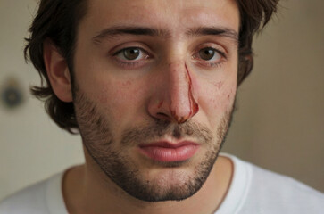 Obraz premium Portrait of man with broken nose