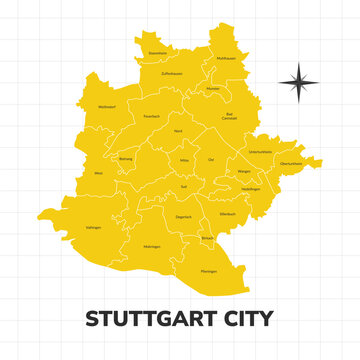 Stuttgart City map illustration. Map of the city in Germany