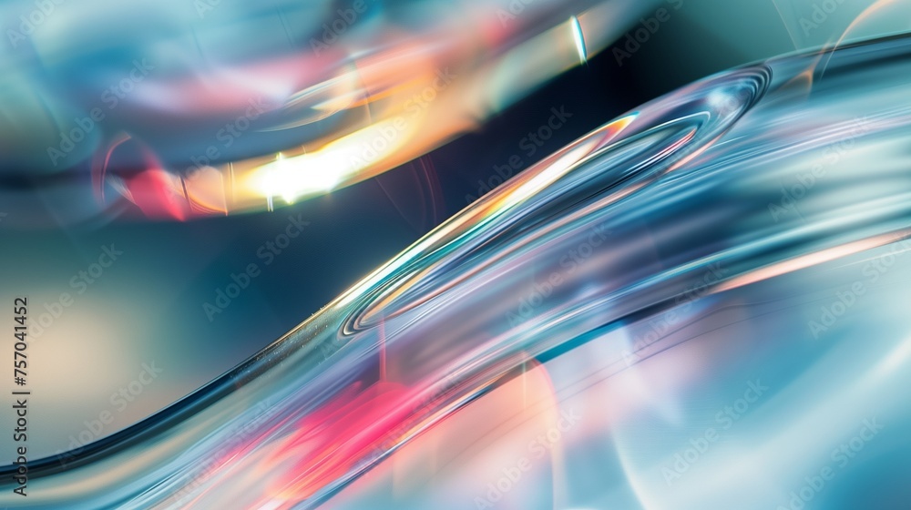 Poster vibrant, thick glass texture with dynamic light refractions creating an abstract background suitable