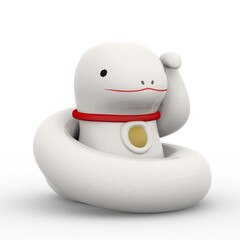 招き巳の3Dイラスト