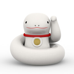 招き巳の3Dイラスト