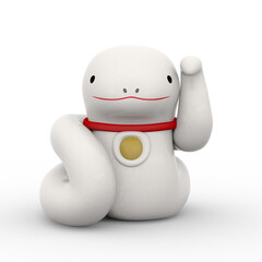 招き巳の3Dイラスト