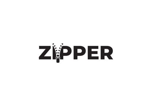 wordmark zipper simple creative logo design