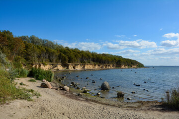 Steep coast at Timmendorf Beach on the island of Poel on the Baltic Sea, Germany