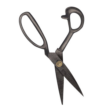 recommend clip art: Tailor's scissors for cutting and sewing. Working tool for seamstress, dressmaker, designer. Watercolor illustration on isolated white background