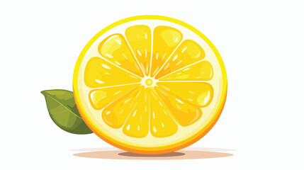 Lemon slice vector on background  flat vector