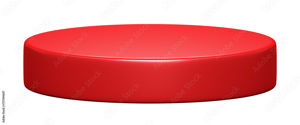 Leinwandbilder PNG red podium isolated on transparent 3d background with empty product display pedestal platform stage.