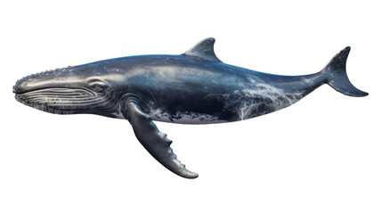 Majestic North Atlantic Right Whale on transparent background