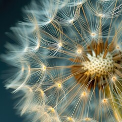 A close up of a dandelion flower with many small yellow flowers