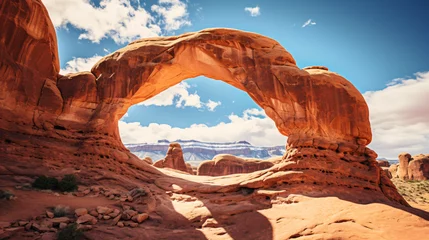 Tuinposter Arches rock in national park with perfect natural view © franklin