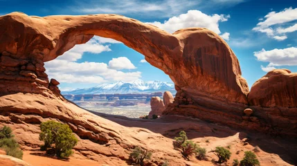Zelfklevend Fotobehang Arches rock in national park with perfect natural view © franklin