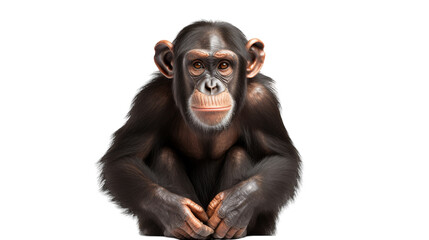 Majestic Chimpanzee Portrait on transparent background